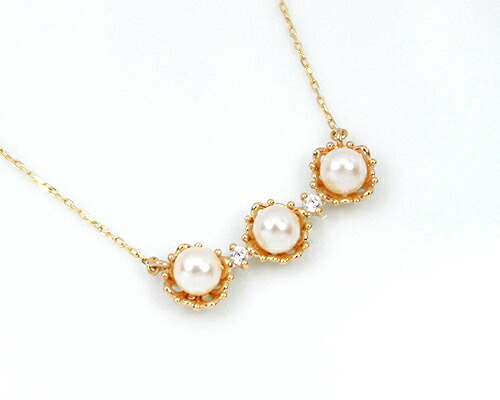 ペンダント　ネックレス　ダイヤモンド　あこや　本真珠　パール　0.02ct　4mm　10金　ホワイトゴールド　ピンクゴールド　K10　WG　PG　ライン　レディース　アクセサリー　ジュエリー　ギフト　52281　ダイヤ
