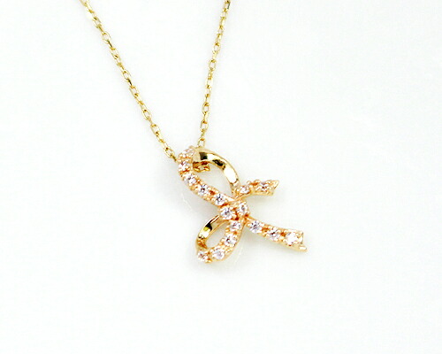 ペンダント　ネックレス　ダイヤモンド　0.08ct　10金　ホワイトゴールド　ピンクゴールド　K10　WG　PG　リボン　レディース　アクセサリー　ジュエリー　ギフト　52226　ダイヤ