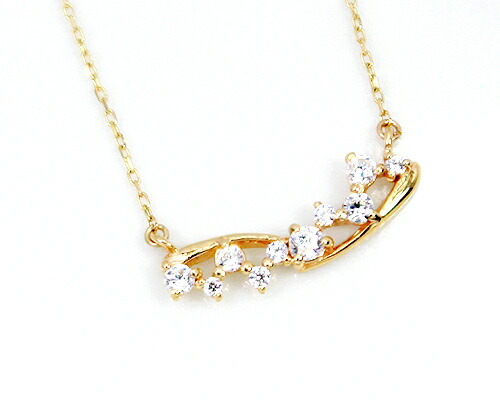 ペンダント　ネックレス　ダイヤモンド　0.14ct　10金　ホワイトゴールド　ピンクゴールド　K10　WG　PG　テンストーン　10ストーン　10石　レディース　アクセサリー　ジュエリー　ギフト　52368　ダイヤ