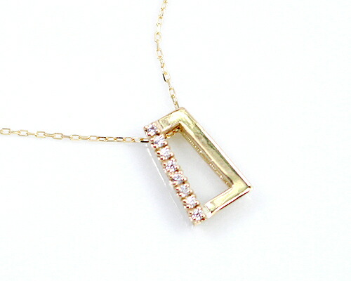 ペンダント　ネックレス　ダイヤモンド　0.04ct　10金　ホワイトゴールド　ピンクゴールド　K10　WG　PG　スクエア　レディース　アクセサリー　ジュエリー　ギフト　52419　ダイヤ
