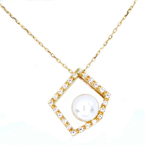 ペンダント　ネックレス　ダイヤモンド　0.11ct　10金　ホワイトゴールド　ピンクゴールド　K10　WG　PG　ペンタゴン　レディース　アクセサリー　ジュエリー　ギフト　52406　ダイヤ