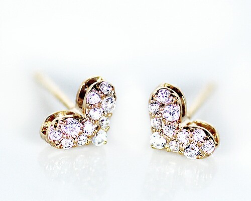ピアス　ダイヤモンド　0.14ct　18金　ホワイトゴールド　ピンクゴールド　K18　WG　PG　ハート　パヴェ　パべ　レディース　アクセサリの通販は 22,320円