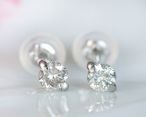 ピアス　ダイヤモンド　0.3ct　18金　ホワイトゴールド　K18　WG　一粒　1粒　ソリティア　2本爪　2爪　レディース　アクセサリー　ジュエリー　ギフト　192492　ダイヤ
