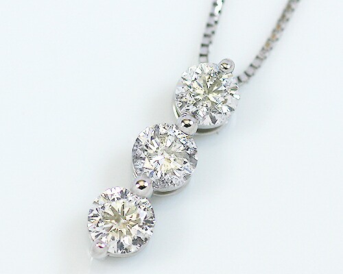 ペンダント　ネックレス　ダイヤモンド　1ct　プラチナ　Pt　スリーストーン　3ストーン　3石　レディース　アクセサリー　ジュエリー　ギフト　oe02400　ダイヤの通販は