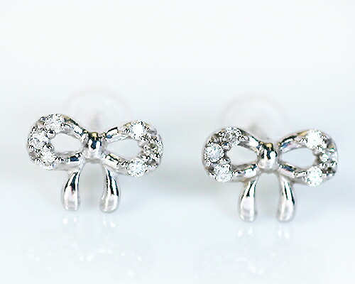 k14WG ダイヤモンドピアス ピアス ダイヤモンド 0.1ct 14金 ホワイトゴールド K14 WG