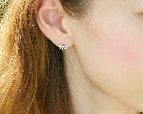 ピアス ダイヤモンド 0.1ct 14金 ホワイトゴールド K14 WG