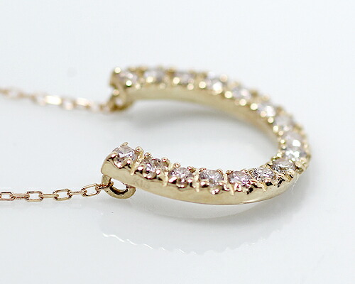 ete k18 ダイヤモンド ホースシュー ネックレス ペンダント 馬蹄 18金 馬蹄 ダイヤモンド ネックレス 0.06ct K18 18金 18K K10 10金 10K