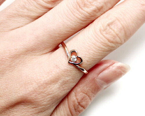 リング　ダイヤモンド　0.05ct　10金　ピンクゴールド　K10　PG　ハート　レディース　アクセサリー　ジュエリー　ギフト　ダイヤ　184271_2