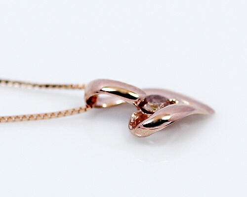 ペンダント　ネックレス　ブラウン　ダイヤモンド　0.05ct　18金　ピンクゴールド　K18　PG　ハート　レディース　アクセサリー　ジュエリー　ギフト　oe8373　ダイヤ_1