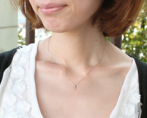 ペンダント　ネックレス　ブラウン　ダイヤモンド　0.05ct　18金　ピンクゴールド　K18　PG　ハート　レディース　アクセサリー　ジュエリー　ギフト　oe8373　ダイヤ_2