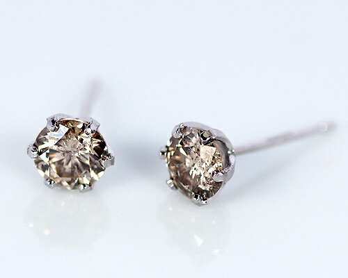humhumete ブラウンダイヤモンドピアス K18WG humhumete ブラウンダイヤモンドピアス K18WG