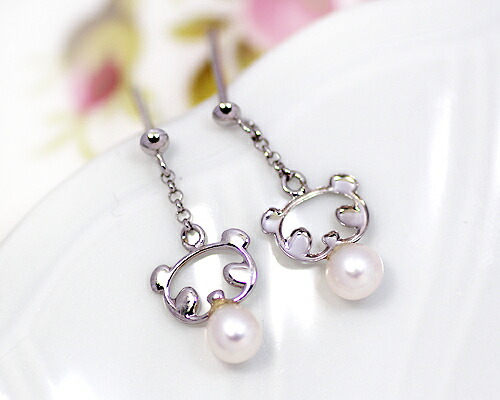 ピアス　淡水　パール　4mm　10金　ホワイトゴールド　K10　WG　パンダ　レディース　アクセサリー　ジュエリー　ギフト　m5950tw 10,582円