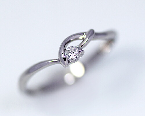 リング　ダイヤモンド　0.07ct　10金　ホワイトゴールド　K10　WG　華奢　レディース　アクセサリー　ジュエリー　ギフト　80137　ダイヤ
