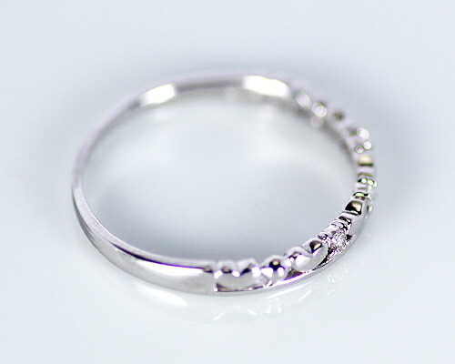リング　ダイヤモンド　0.03ct　10金　ホワイトゴールド　K10　WG　ハート　レディース　アクセサリー　ジュエリー　ギフト　81265　ダイヤ_1