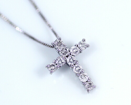ペンダント　ネックレス　ダイヤモンド　0.2ct　10金　ホワイトゴールド　ピンクゴールド　K10　WG　PG　クロス　十字架　レディース　アクセサリー　ジュエリー　ギフト　ダイヤ253596