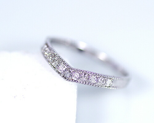 リング　ダイヤモンド　0.12ct　10金　ホワイトゴールド　ピンクゴールド　K10　WG　PG　V字　レディース　アクセサリー　ジュエリー　ギフト　ダイヤ　163917