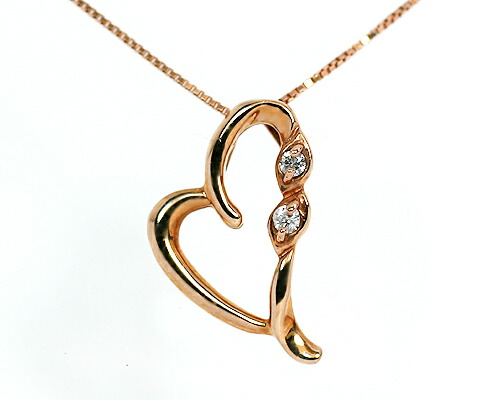 ハート ネックレス ダイヤモンド ゴールド 10k ペンダント 揺れる 一粒 10金 K10 誕生日 プレゼント 0.01ct ダイヤモンド ハート K10 ピンクゴールド ネックレス 10金 10k