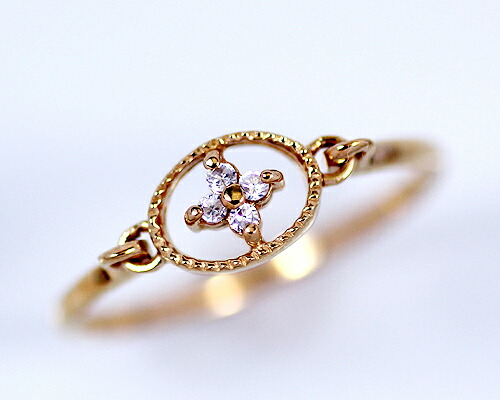 リング　ダイヤモンド　0.04ct　10金　ホワイトゴールド　ピンクゴールド　K10　WG　PG　フラワー　花　レディース　アクセサリー　ジュエリー　ギフト　81902　ダイヤ