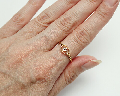 k10 PG ピンクゴールド お花 リング 指輪 K10 ピンクゴールド