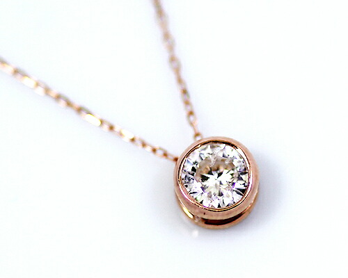 ペンダント　ネックレス　ダイヤモンド　0.3ct　18金　ホワイトゴールド　ピンクゴールド　K18　WG　PG　一粒　1粒　ソリティア　ベゼル　覆輪　レディース　アクセサリー　ジュエリー　ギフト　250968　ダイヤ