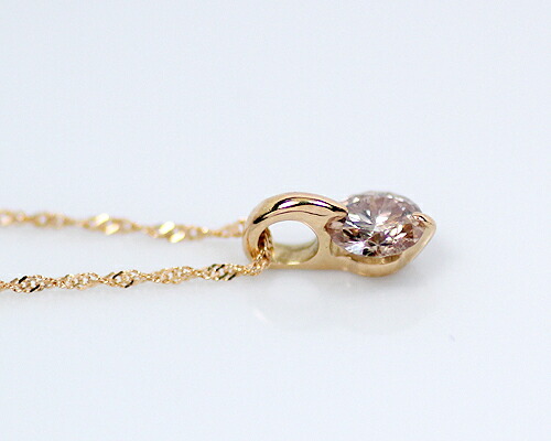 ペンダント　ネックレス　ブラウン　ダイヤモンド　0.2ct　18金　K18　一粒　1粒　ソリティア　2本爪　2爪　レディース　アクセサリー　ジュエリー　ギフト　176978　ダイヤ_1