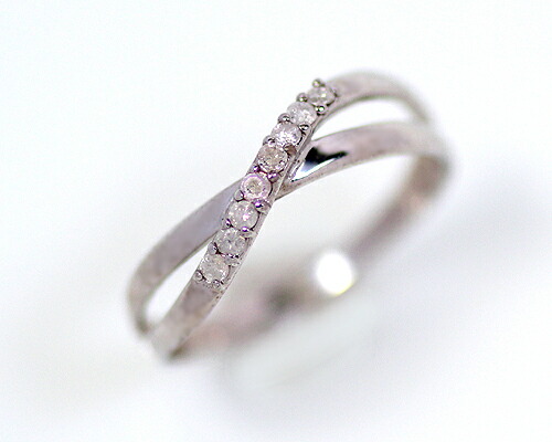 リング　ダイヤモンド　0.1ct　シルバー　SILVER　クロス　レディース　アクセサリー　ジュエリー　ギフト　166314　ダイヤ