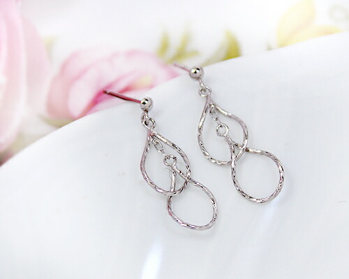 ピアス　地金　　10金　ホワイトゴールド　ピンクゴールド　K10　WG　PG　ティアード　レディース　アクセサリー　ジュエリー　ギフト　oe885の通販は