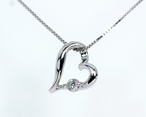 ペンダント　ネックレス　ダイヤモンド　0.03ct　10金　ホワイトゴールド　K10　WG　ハート　レディース　アクセサリー　ジュエリー　ギフト　150014　ダイヤ