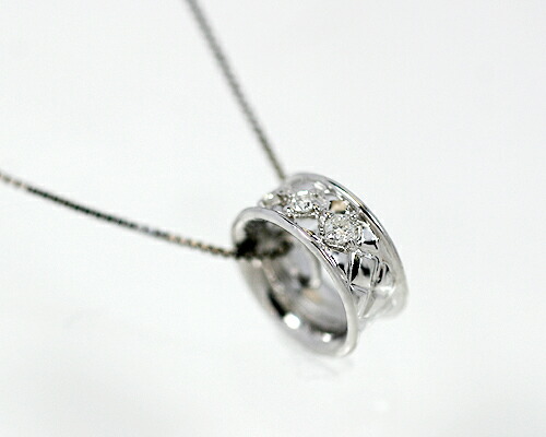 ペンダント　ネックレス　ダイヤモンド　0.03ct　18金　ホワイトゴールド　K18　WG　台座　10金　K10　チェーン　キルティング　リング　レディース　アクセサリー　ジュエリー　ギフト　63414　ダイヤ
