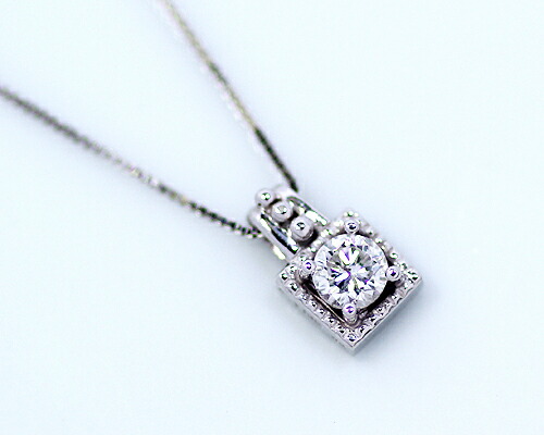 ペンダント　ネックレス　ダイヤモンド　0.1ct　18金　ホワイトゴールド　ピンクゴールド　K18　WG　PG　台座　10金　K10　チェーン　スクエア　レディース　アクセサリー　ジュエリー　ギフト　63547　ダイヤ
