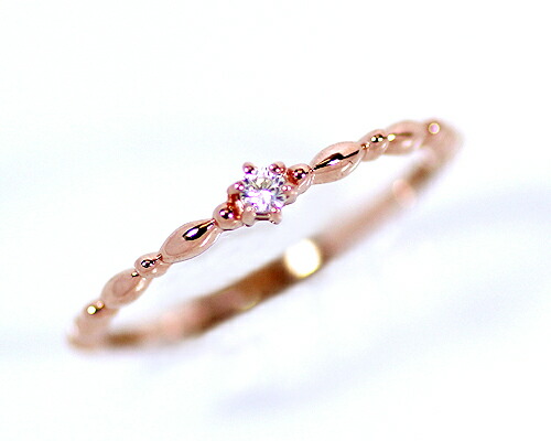 リング　ダイヤモンド　0.03ct　10金　ピンクゴールド　K10　PG　華奢　レディース　アクセサリー　ジュエリー　ギフト　82324　ダイヤ