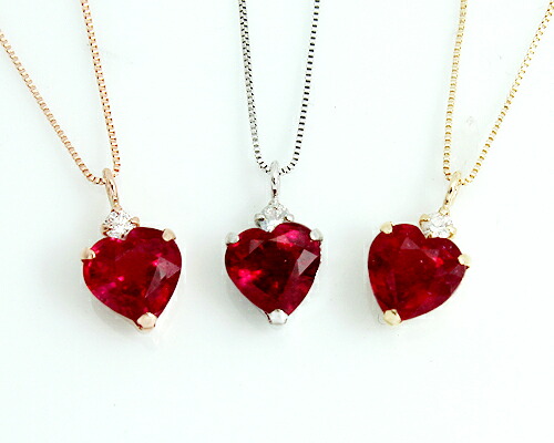 ペンダント　ネックレス　ルビー　ダイヤモンド　1ct　0.03ct　10金　ホワイトゴールド　ピンクゴールド　K10　WG　PG　ハート　レディース　アクセサリー　ジュエリー　ギフト　oe5234　ダイヤ