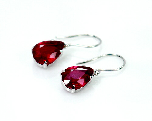 ピアス　ルビー　2ct　プラチナ　Pt　アメリカン　フック　ペアシェイプ　ティア　ドロップ　雫　しずく　レディース　アクセサリー　ジュエリー　ギフト　371026_1