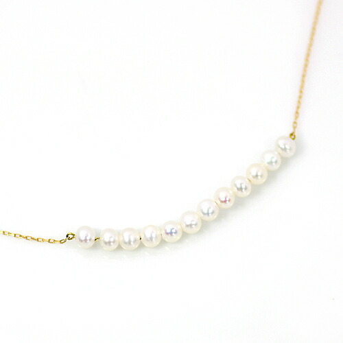 ペンダント　ネックレス　淡水　パール　　10金　K10　ライン　レディース　アクセサリー　ジュエリー　ギフト　343602
