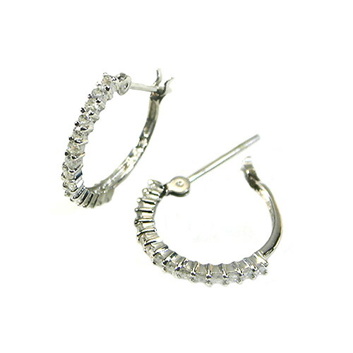 ピアス　イヤリング　ダイヤモンド　0.2ct　18金　ホワイトゴールド　ピンクゴールド　K18　WG　PG　エタニティ　クロッシング　レディース　アクセサリー　ジュエリー　ギフト　22456　ダイヤ