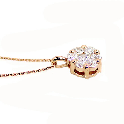 K18 0.3ctダイヤモンドペンダント/ネックレス ベネチアンチェーン（鑑定書付き） ダイヤモンド K18ネックレス(0.3カラット&frasl;6本爪&frasl;大特価&frasl;一粒&frasl;4月誕生石