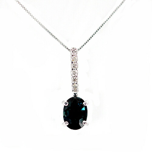 ペンダント　ネックレス　ダイヤモンド　サファイア　0.07ct　1ct　18金　ホワイトゴールド　K18　WG　オーバル　レディース　アクセサリー　ジュエリー　ギフト　oe5203　ダイヤ