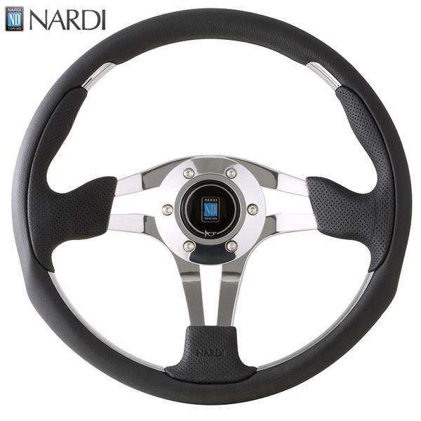 NARDI LEADERブラック/ブルーレザー\u0026ブラックスポーク