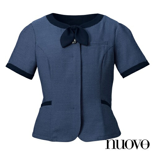 FOLK フォーク　FB71381　オーバーブラウス　レディース　ネイビー　nuovo　ヌーヴォ【お取り寄せ製品】【女性用　事務服　営業　受付嬢　リクルート　スーツ】