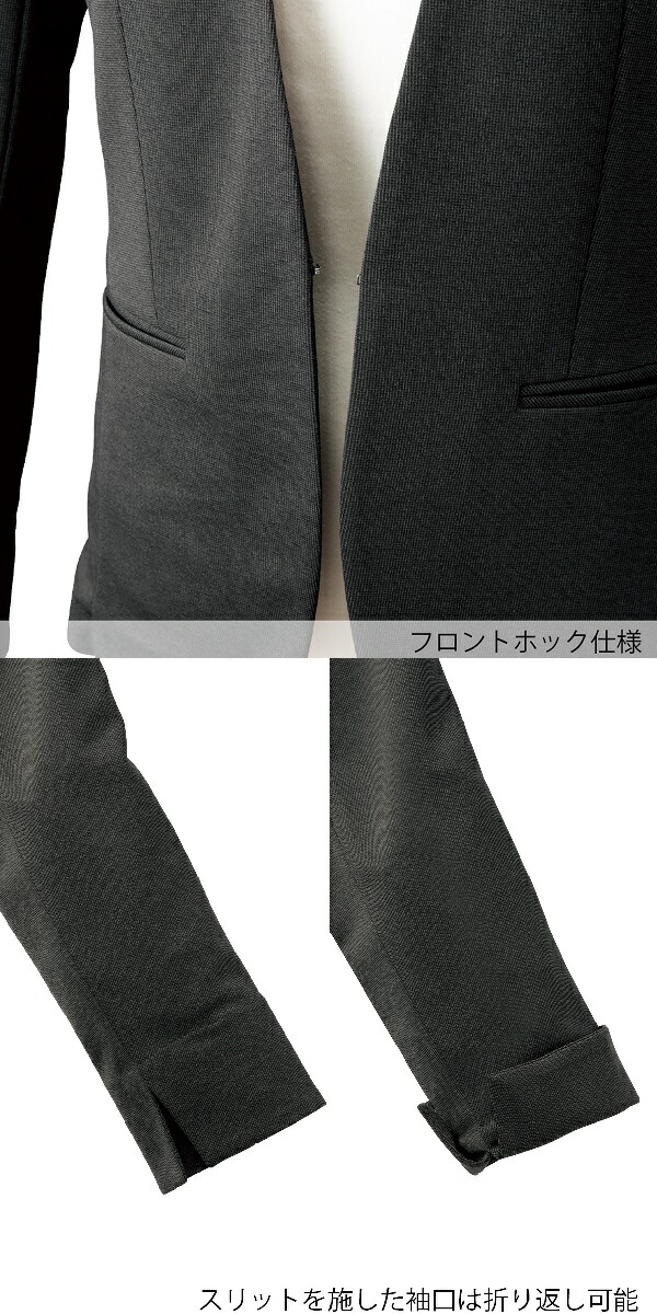 FOLK FJ15752-9 nuovo レディース ニットノーカラージャケット ブラック 5〜23号 フォーク ヌーヴォ 【お取り寄せ製品】【女性用 事務服 営業 受付嬢 リクルート スーツ】