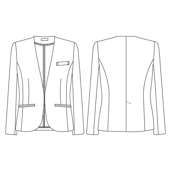 FOLK FJ15752-9 nuovo レディース ニットノーカラージャケット ブラック 5〜23号 フォーク ヌーヴォ 【お取り寄せ製品】【女性用 事務服 営業 受付嬢 リクルート スーツ】