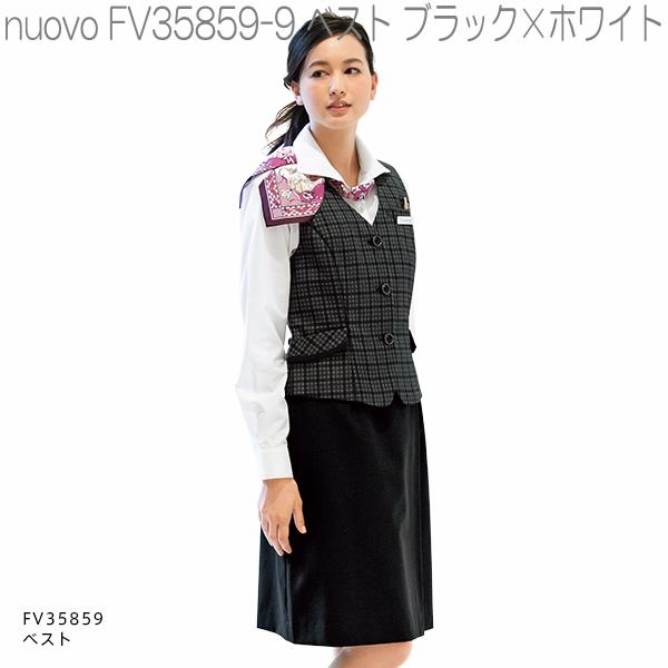 FOLK フォーク FV35859-9 ベスト レディース ブラック×ホワイト