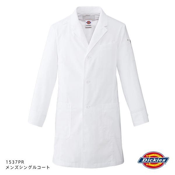 FOLK フォーク　Dickies(ディッキーズ)　1537PR-1　メンズシングルコート ホワイト【お取り寄せ製品】【スクラブ 医療ユニホーム 白衣 メ