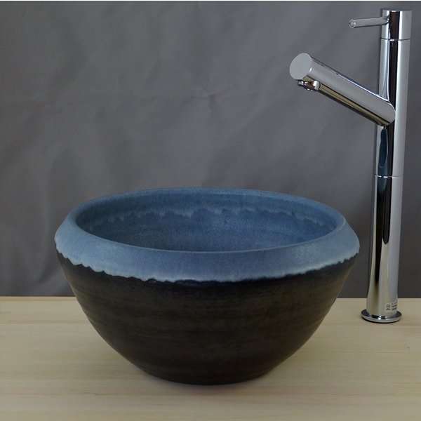 【送料無料】信楽焼　MEBI-1127BB　メビウスボウル　ブルーブラック【メーカー直送】【代引き/同梱不可】【手洗い鉢/洗面台/シンク】【伝統工芸品紫香楽焼】の通販は