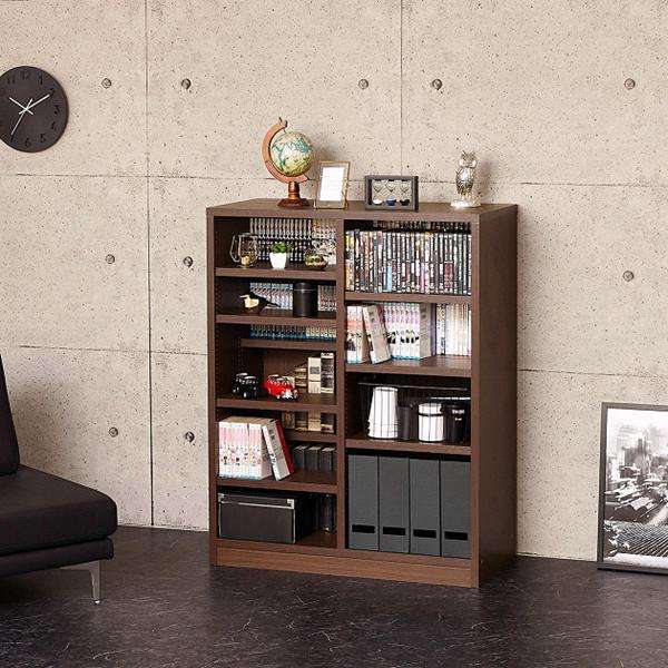 クロシオ　40239　国産　ダブル棚板　本棚　W90　ブラウン【送料無料(北海道・沖縄・離島を除く)】【組立品】【メーカー直送】【同梱／代引不可】本棚　書棚　書庫　ブック　シェルフの通販は