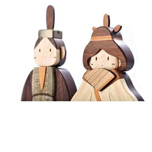 TOY-HINA-DX 木製 ひな人形 DXセット 桐箱入り 天然木 ササキ工芸