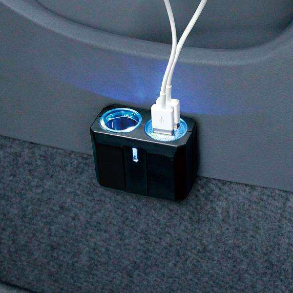 槌屋ヤック PZ-709 リングライトソケット＋2口USB 4.8A PZ709【お取り寄せ商品】【カー用品 USB 電源 シガーソケット USB充電器  携帯の通販はau PAY マーケット - ＫＣＭオンラインショップ | au PAY マーケット－通販サイト