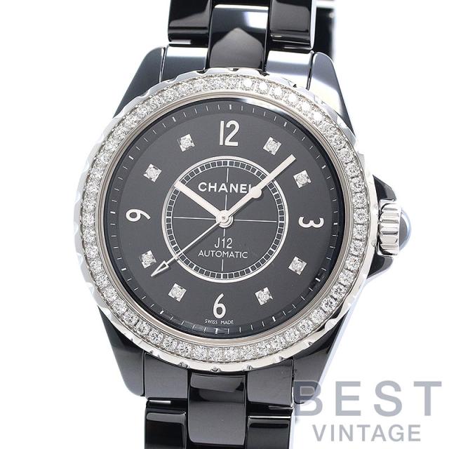 【中古】CHANEL J12 シャネル J12 38MM ブラックセラミック ダイヤモンドベゼル H3109