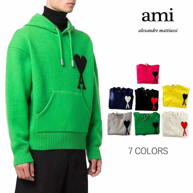 ★ アミパリス ★AMI PARIS ニット フーディーパーカー セーター ウェア 男女兼用 アミパリ ami Paris パーカー トップス メンズ  レディ｜au PAY マーケット