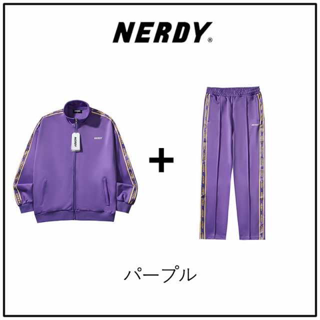 ☆NERDY ノルディー☆ ジャージ上下セット LOGO TAPE TRACK SET 男女 ...